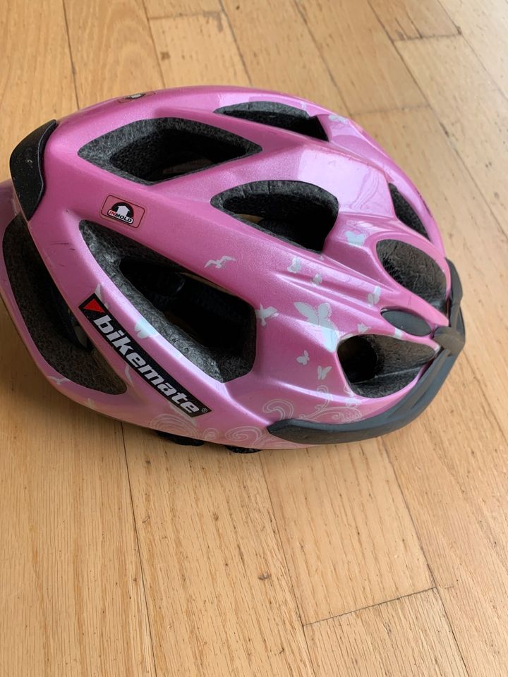 Fahrradhelm Gr. 49 - 54 rosa mit Schmetterlinge in Heimbuchenthal