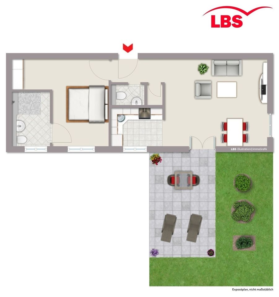 Neubau-Barrierefreie 2,5 Zi. Erdgeschoss-Wohnung mit Terrasse und Garten in Oberhausen