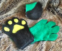 Fursuit SET Pfoten & Schweif grün-schwarz Cosplay Essen-West - Frohnhausen Vorschau