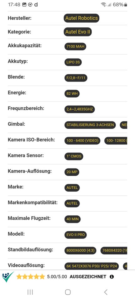 Drohne Autel EVO II Pro, 6K Kamera , Zubehör VB 1700€ in Calberlah