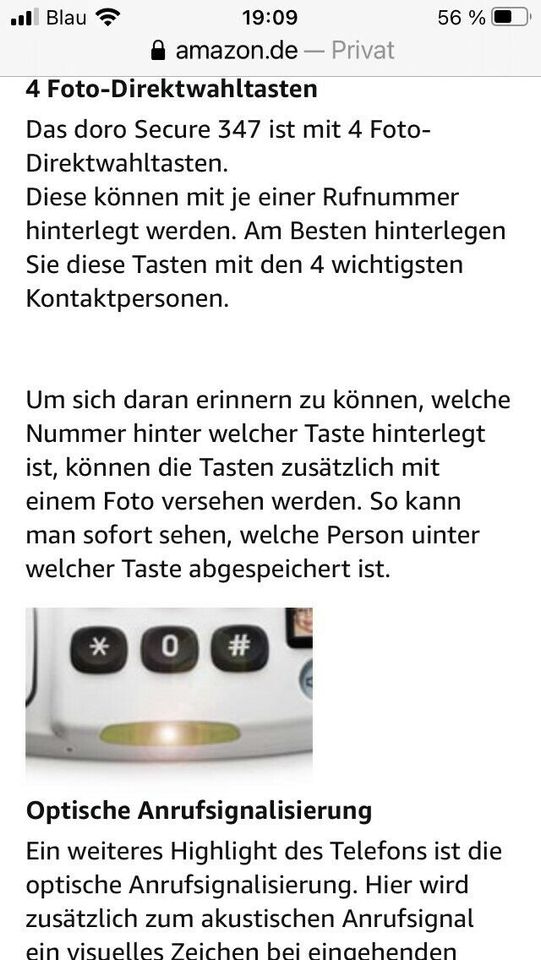 Doro Seniorentelefon modelnummer4209 in Schwalmtal