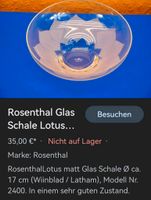 Rosenthal Lotus Glasschale Sahneschűssel Niedersachsen - Lastrup Vorschau