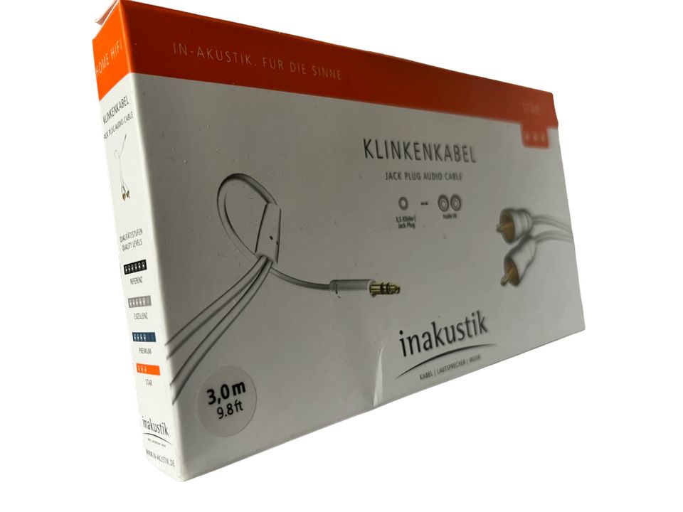 Inakustik Cinch / Klinke Audio Anschlusskabel 3m in Baltmannsweiler