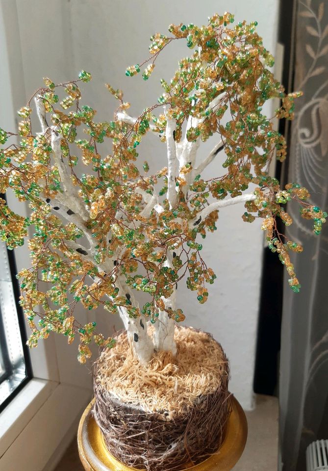 Birkenbaum aus Perlen. höhe 22cm, Durchmesser 12cm.Dekorationbaum in Oberkochen