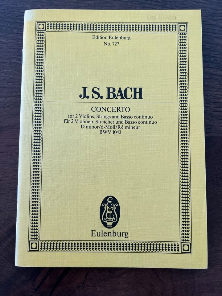 J.S.Bach - Concerto d-Moll BWV 1043 (Partitur) in Langenneufnach