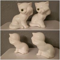 2x sitzende Porzellan Katze Kätzchen weiß Vintage Retro Essen - Essen-Kettwig Vorschau