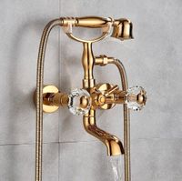 Badewannenarmatur Retro Duschset Gold Brause Wasserfall Badewanne Hessen - Bebra Vorschau