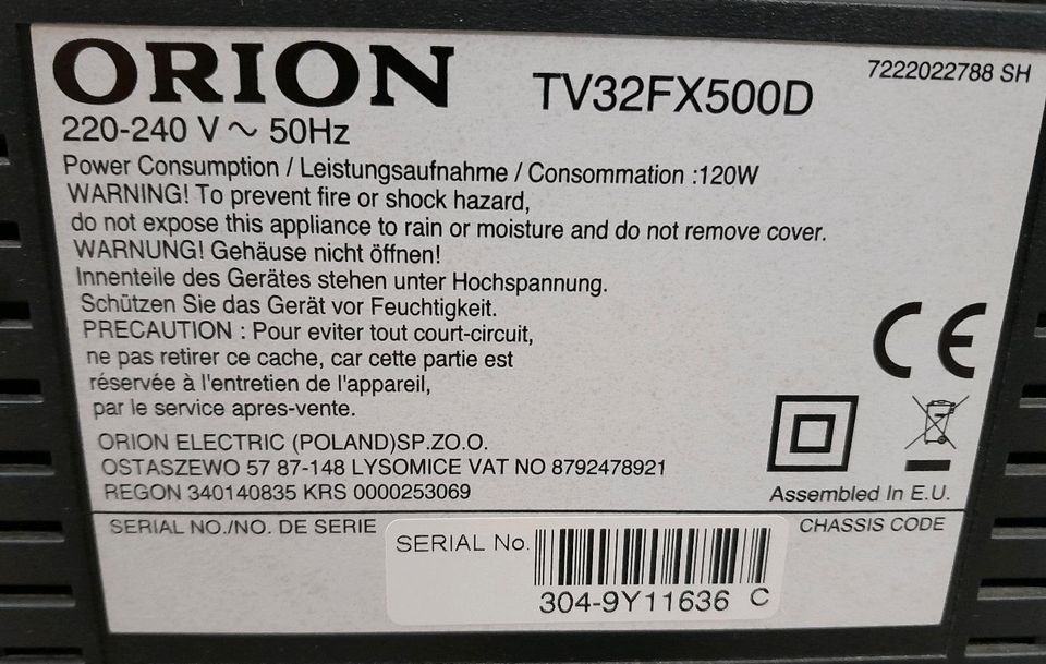 Orion Fernseher in Schwarme