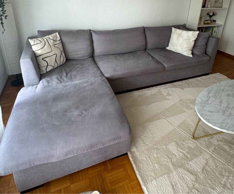 Ecksofa grau | Maße 168/284 | L-Sofa | gemütliche Couch in Ingersheim