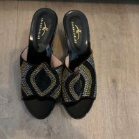 Sandalette mit Blockabsatz  und Strass in schwarz. Köln - Porz Vorschau