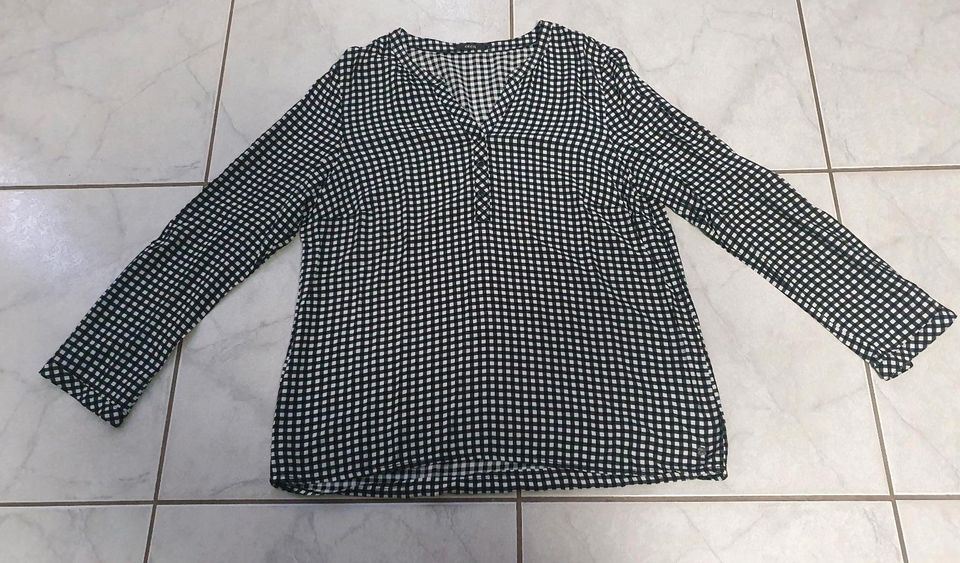 cecil Bluse Tunika Shirt Gr. L kariert schwarz weiß in Velen