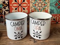 Becher Emaille Tasse Emailletasse Camping Campen Oma Opa Bayern - Bodenwöhr Vorschau