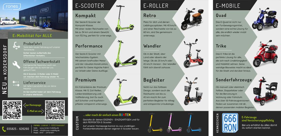 E-Scooter "Streetbooster Pollux" mit Probefahrt in Kodersdorf