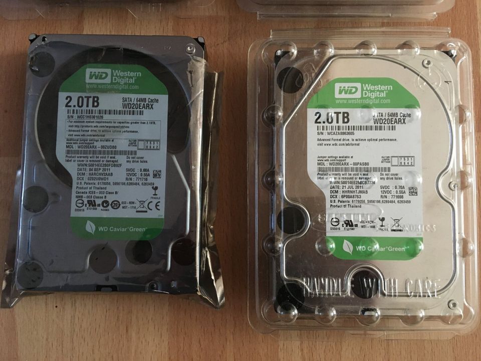 8TB 4x2TB SATA HDDs 3.5" Seagate Constel., WD Enter., 2xWD Caviar in Herne