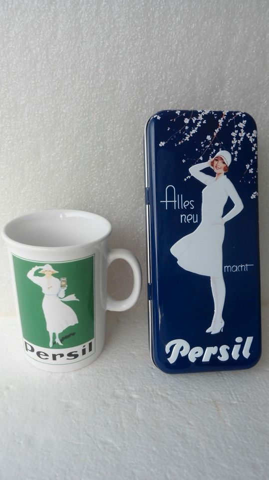 Persil Blaue Dose und Kaffeetasse Grün-Neu in Holzwickede