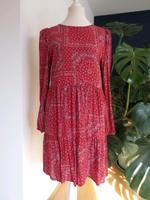 kurzes Viskose Clockhouse Kleid langarm / rot - weiss gemustert Hessen - Großenlüder Vorschau