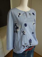 Bluse m gestickten Motiven, blau-weiß, Gr.42 - >Neu Niedersachsen - Wolfsburg Vorschau