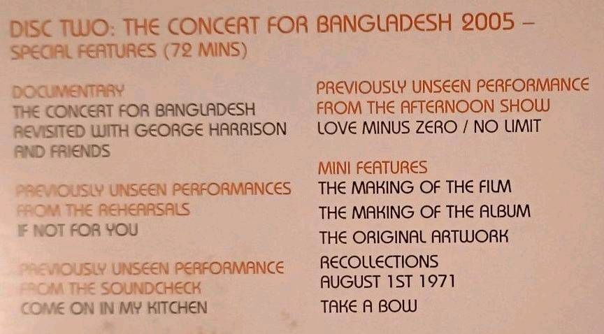 The Konzert for Bangladesh 2 DVDs in Cappeln (Oldenburg)