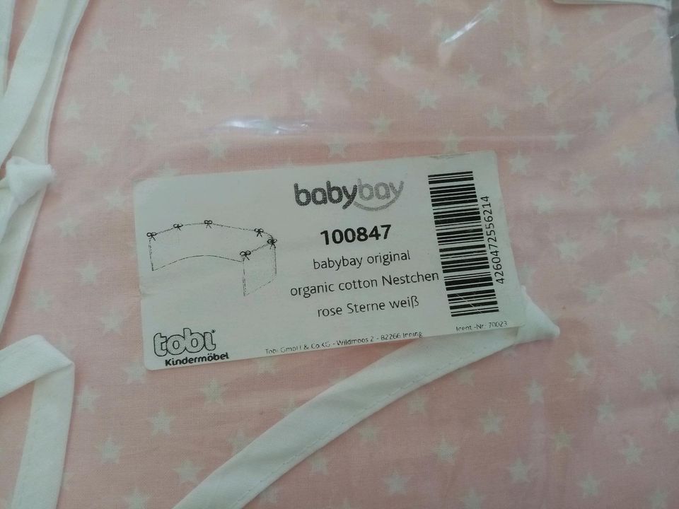 Babybay Nestchen / Gitterschutz  Rose Sterne weiß (100847) in Kitzingen