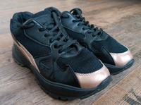 Damen Sneaker * Gr. 38 * schwarz/gold Sachsen - Hoyerswerda Vorschau