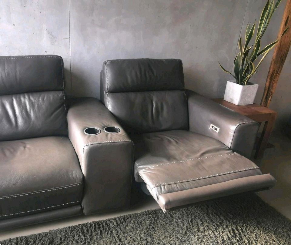 2-Sofa, Fernsehsessel mit Relaxfunktion, echt Leder in Schwerte