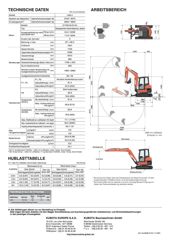 Minibagger Kubota U36-4 mit MS03 SW Löffelpaket * in Waldbröl