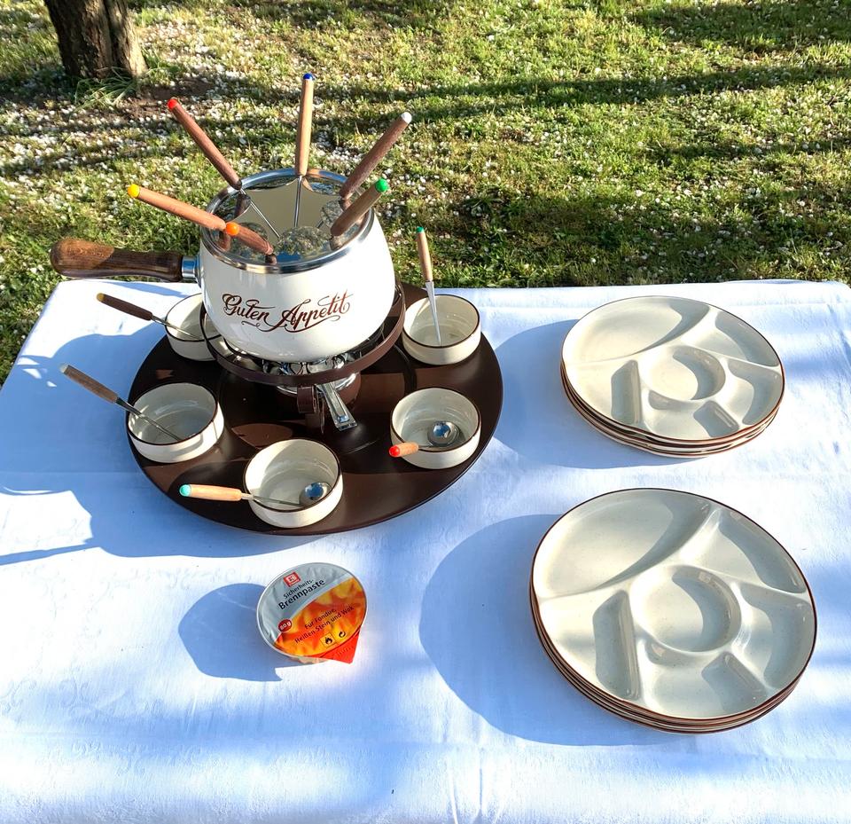 Fondue Set für 6 Personen- mit Keramikteller in Genthin