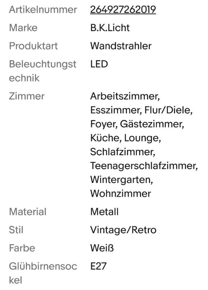 Wandlampe Neu Ablage Nachttisch verstellbar Schalter UVP 29,95€ in Leipzig  - Grünau-Ost | eBay Kleinanzeigen ist jetzt Kleinanzeigen