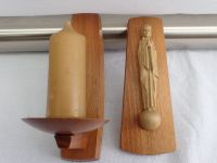 altes Holz Wandbild Heilige Mutter Gottes Madonna + Kerzenhalter Nordrhein-Westfalen - Geldern Vorschau