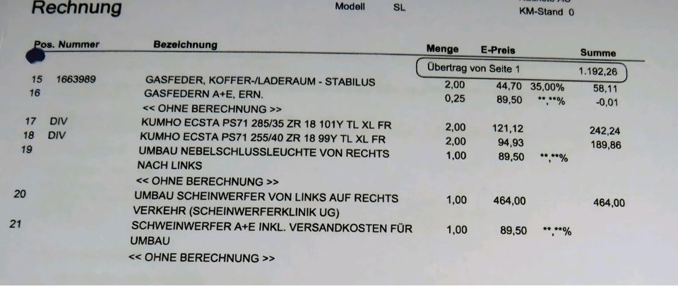 Mercedes 500 SL Cabrio 2003 70.000km Rechtslenker TÜV in Schwabach