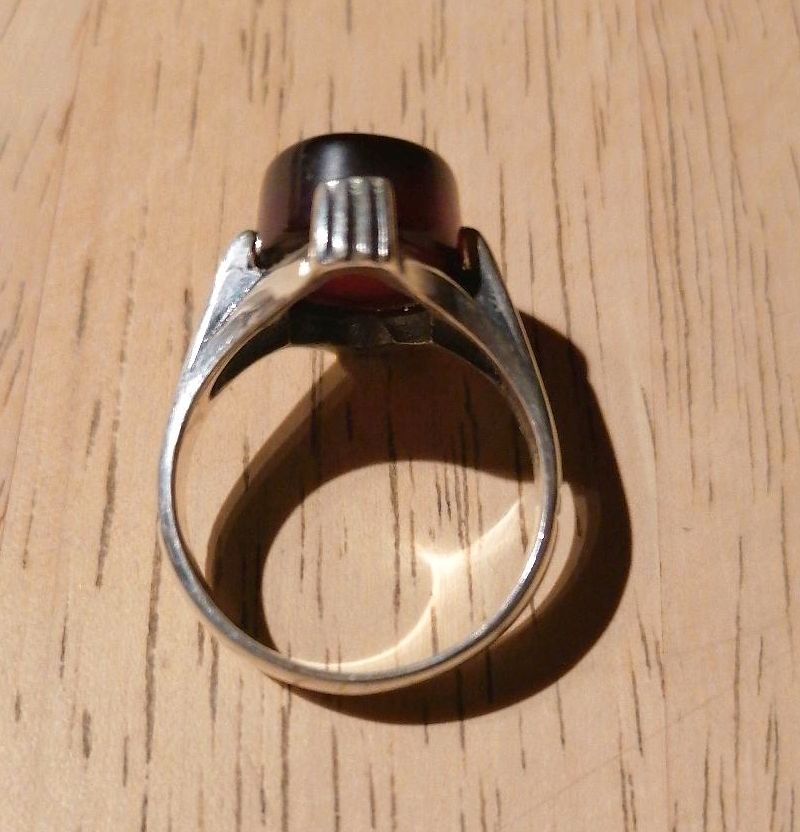 Echt Achat Stein & silber Ring,Herren Ring, Rot, wie neu in Tübingen