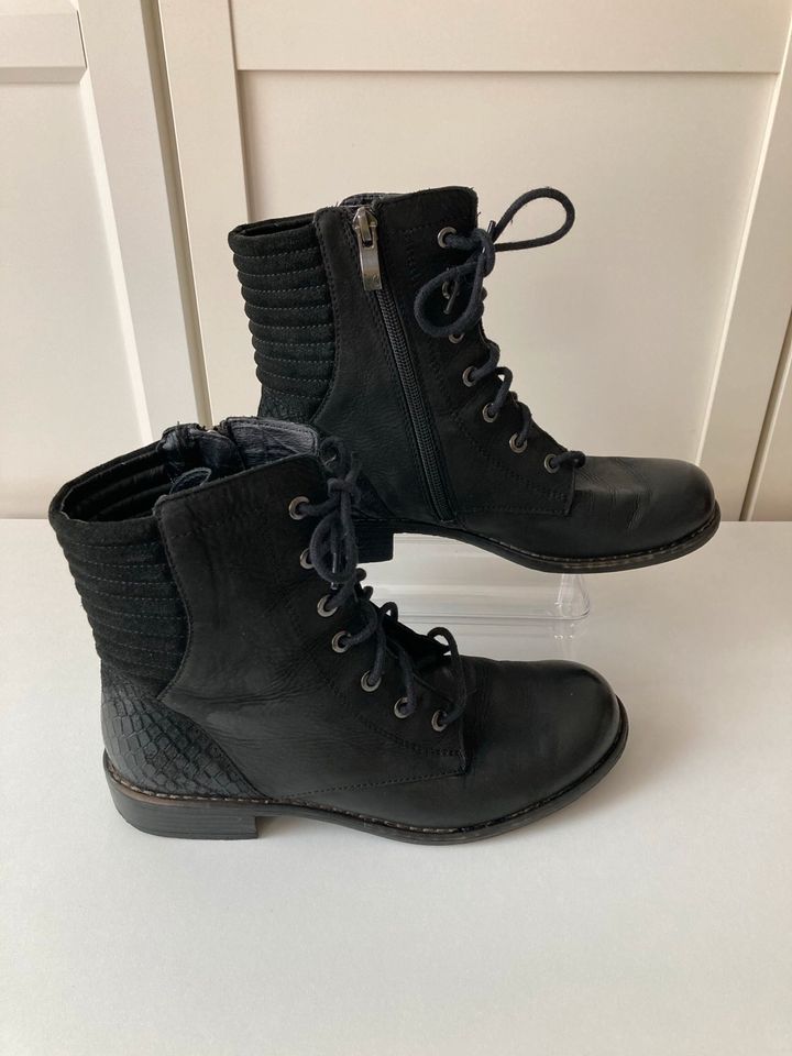 Caprice Schuhe 37 Leder schwarz Boots Stiefel 37,5 Stiefelette in Meiningen