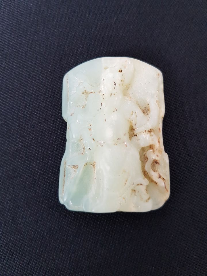 Antikes Jade Amulett, Guanyin, China 19. Jhd. in München