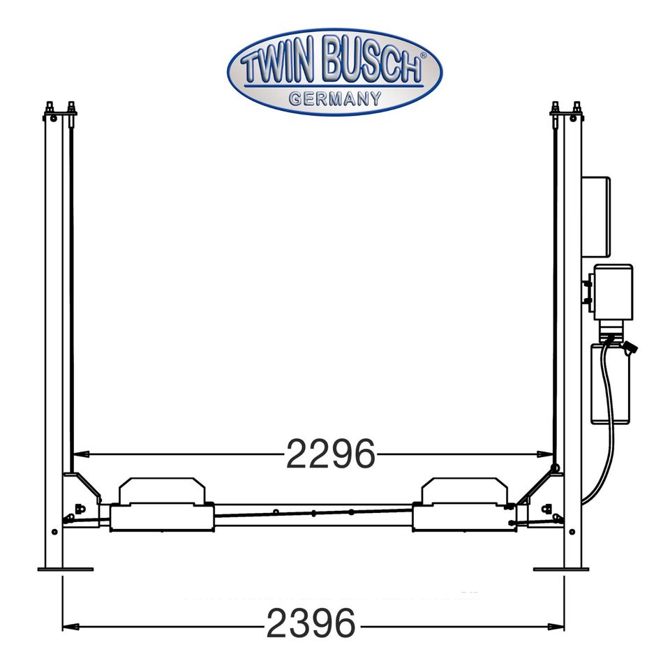 Twin Busch ® 4 Säulen Parkhebebühne 3.6 t  -  Anthrazit in Ludwigsfelde