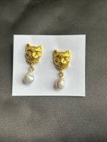 Goldohringe Katzenkopf mit Biwaperlen 750 Gold von Goldschmiedin Hessen - Bad Vilbel Vorschau