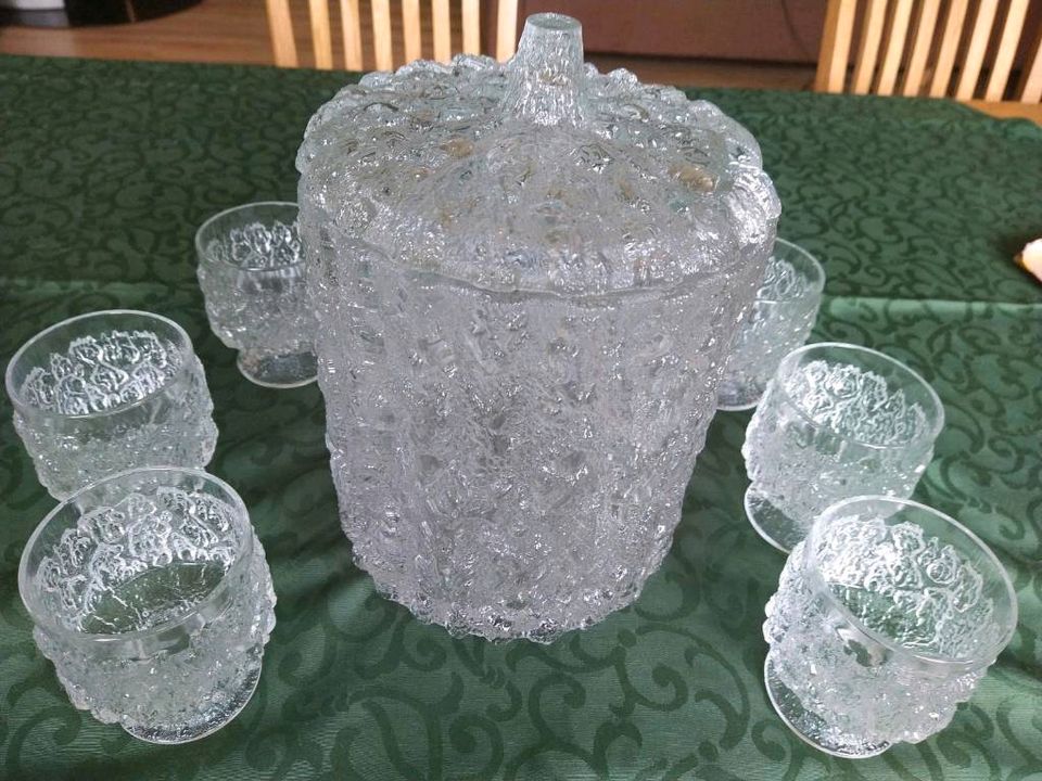Bowle Set 12 Gläser Kristall Glas 70er Eiskristall in Northeim