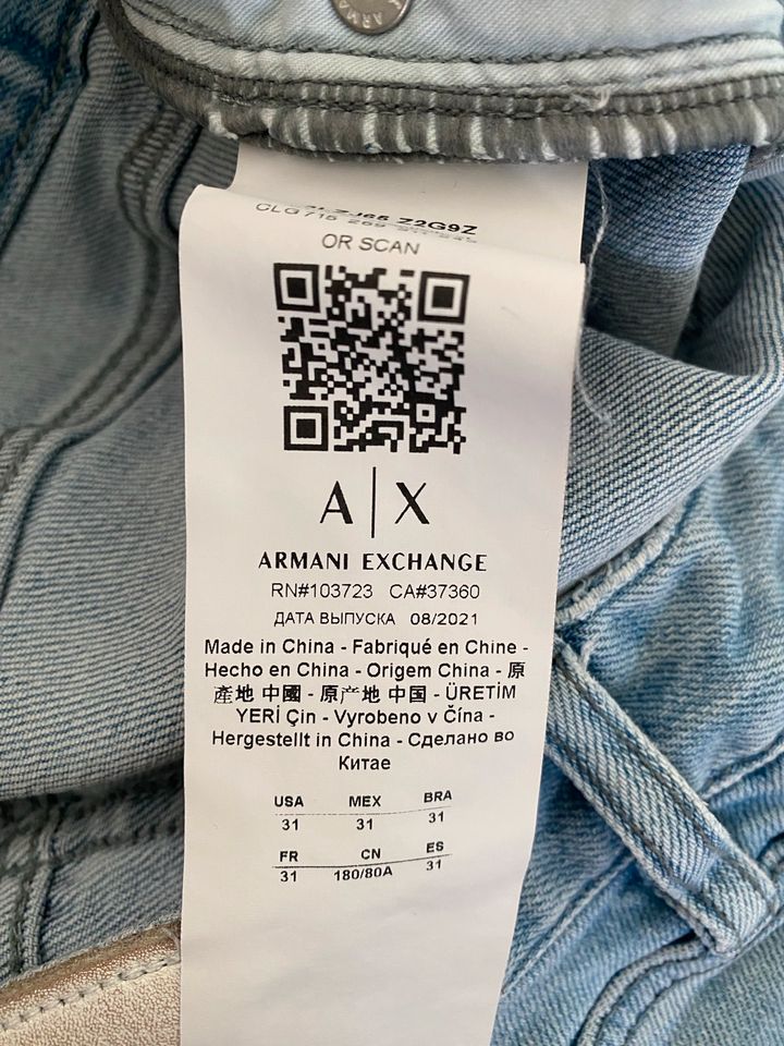Armani Exchange J65 slim Jeans Shorts W31 in Achern
