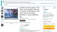 Dell XPS 13 9315 Laptop 13,4 UHD+ Touch 16GB I7 NEU GARANTIE Bayern - Karlshuld Vorschau