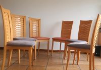 6 Stühle Buche Natur, Holzgeflecht, Bezug Terrakotta + Blaugrau Hessen - Lohfelden Vorschau