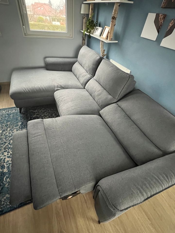 Livetastic Sofa mit elektrischer Verstellung, 3 Sitzer, Grau in Winzlar