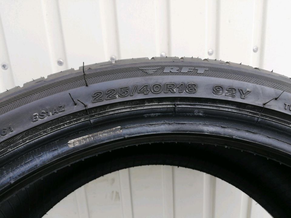 2 Stück neuwertig 225 40 R18 92Y Bridgestone RFT Runflat Sommerre in Detmold