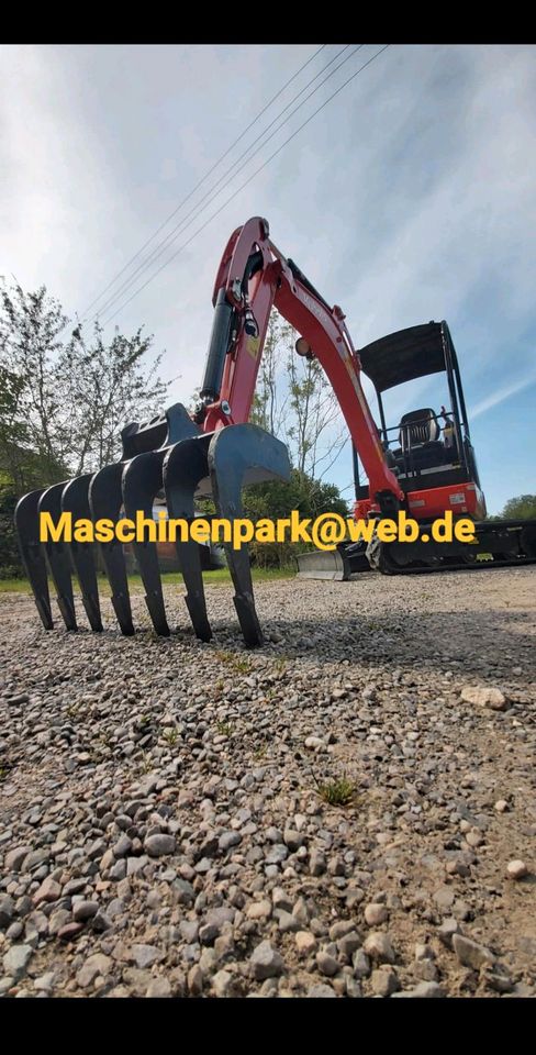 ✅️2er Set - MS01 - 120cm Humusrechen - 80cm Roderechen Minibagger in Langenneufnach