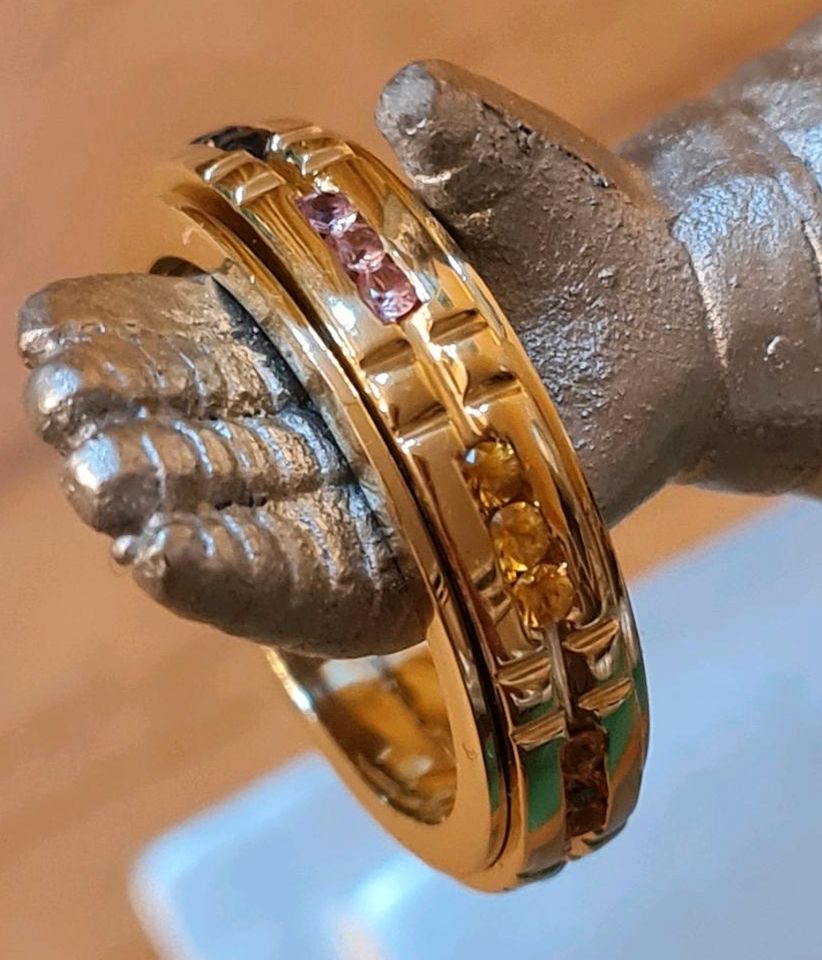24 Saphir Gelb Gold `Memory`Ring 14K 585 1,5 ct Zertifikat 4500,- in Horn-Bad Meinberg