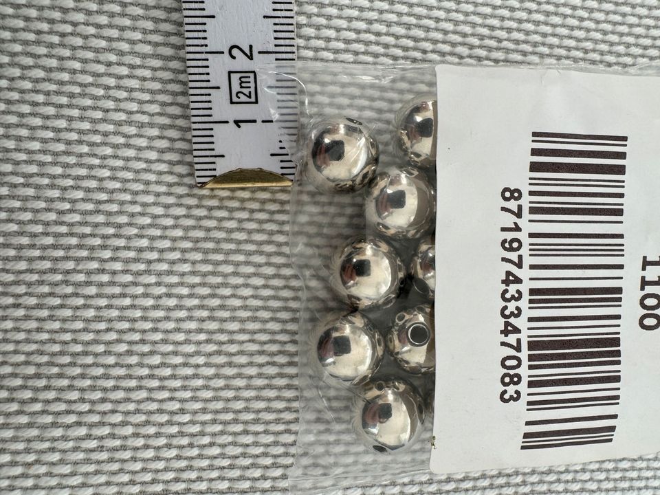 Neu Perlen ca. 10 mm in Gelb Rot Silbergläzend in Ravensburg