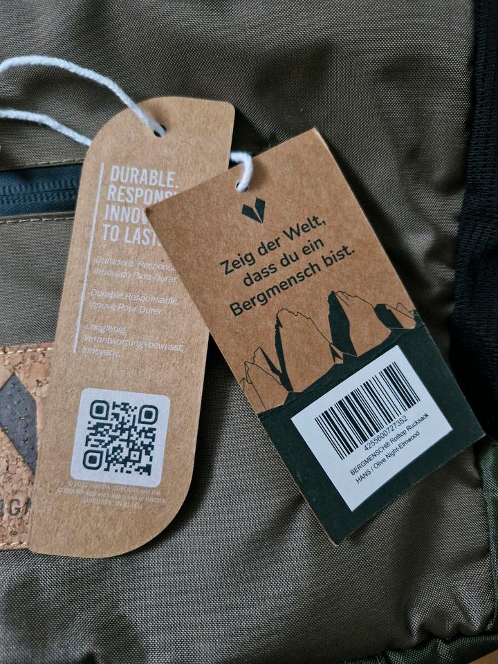 Bergmensch Rucksack Tasche Rolltop Hans grün olive khaki in Farchant