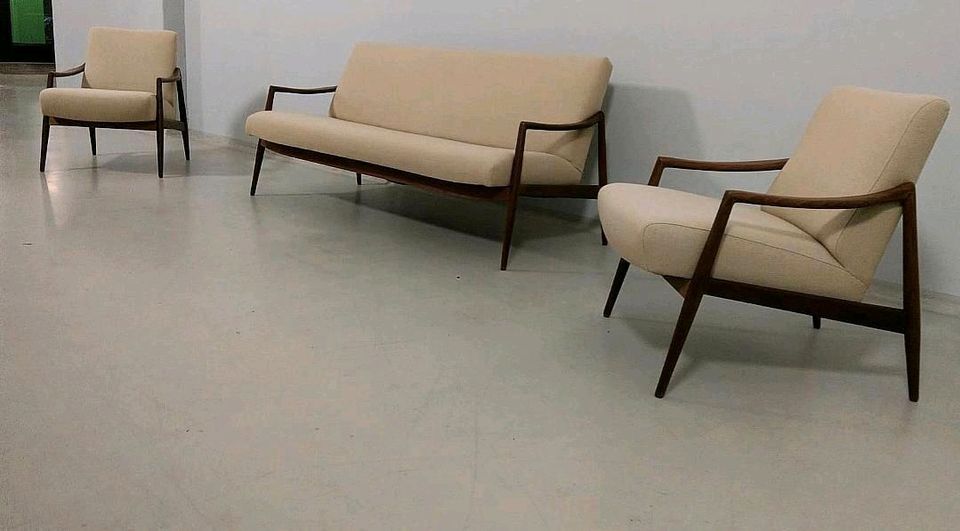 Mid-Century Teak Sofa + 1 Paar Teak Sessel - Lübke & Rolf, 1950er in Berlin