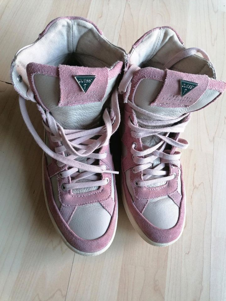 Guess Sneaker 37 Leder Rosa Wildleder Highsneaker in Dormagen