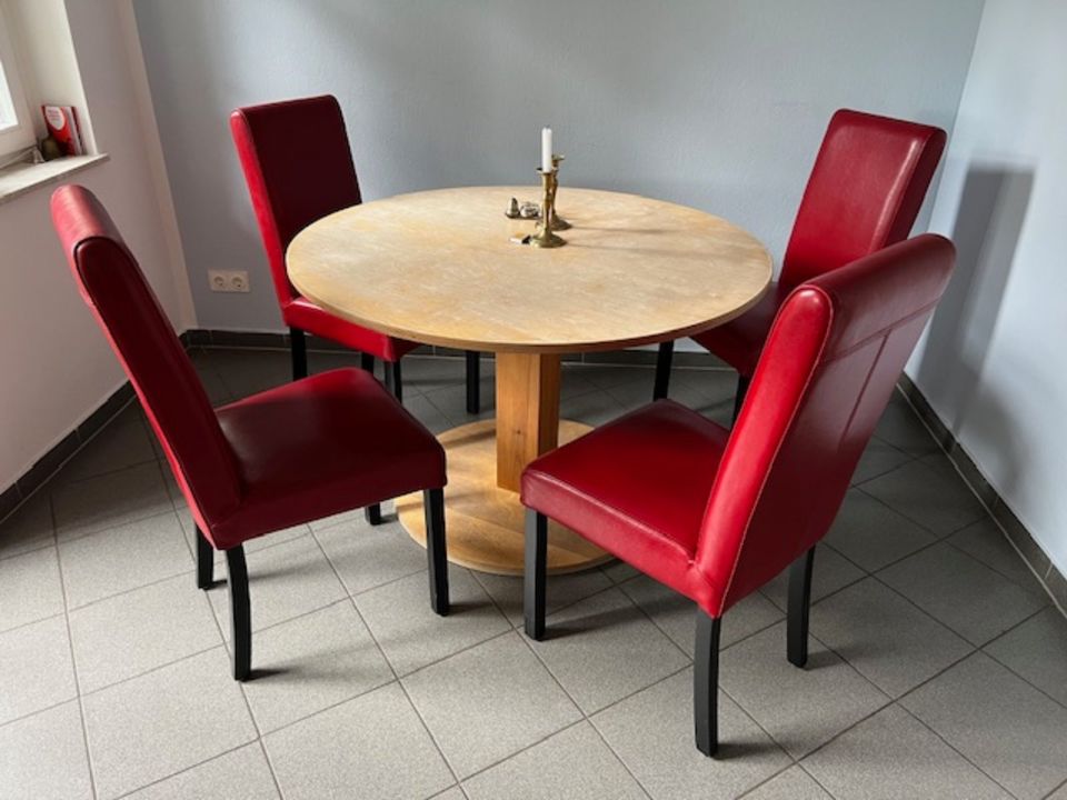 2 Lederstühle (Echtleder) rot Esszimmer (Preis je Stuhl) in Dresden