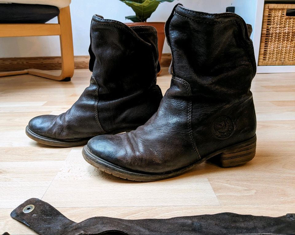 Lederstiefel Lederboots Pakros Gr 41 braun getragen in Bochum