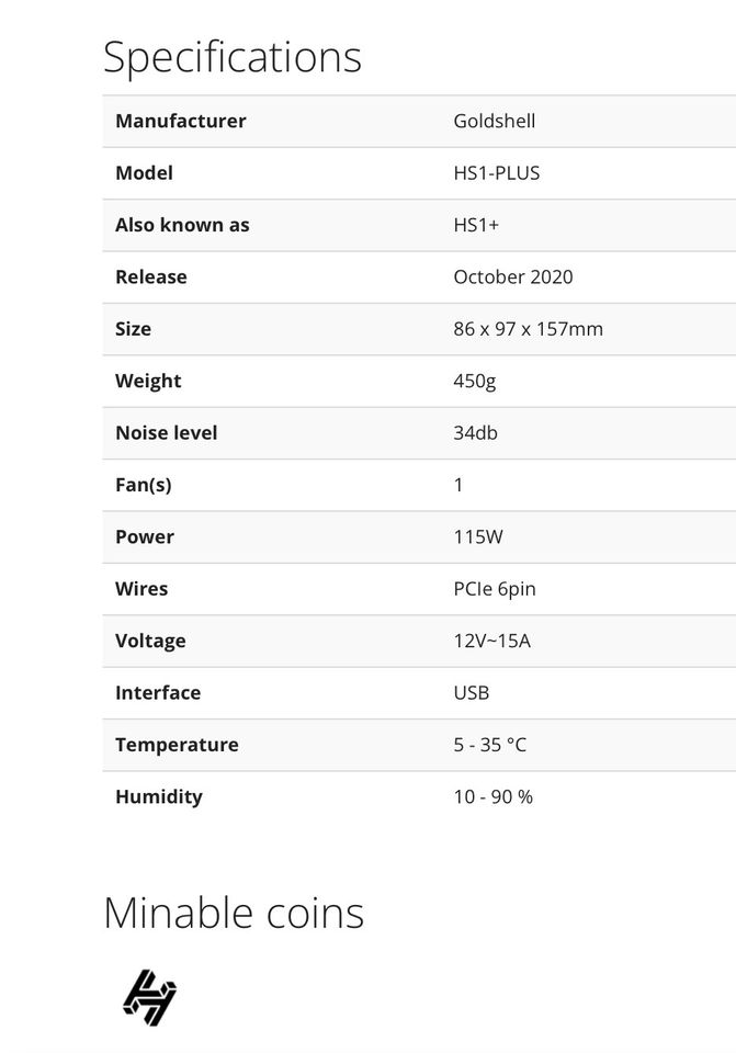 Goldshell HS1-PLUS HandShake Miner in Berlin
